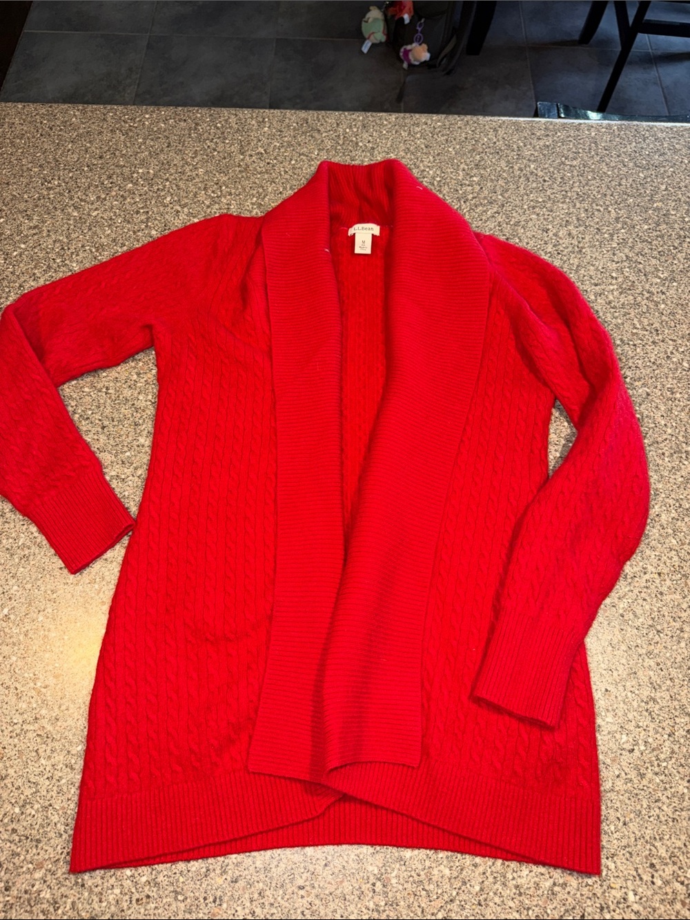 Ll bean cashmere cable knit cardigan